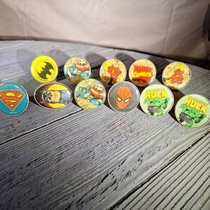 Superhero Drawer Knobs Marvel , Superman, Spider-Man, Hulk, Batman Set Of 11
